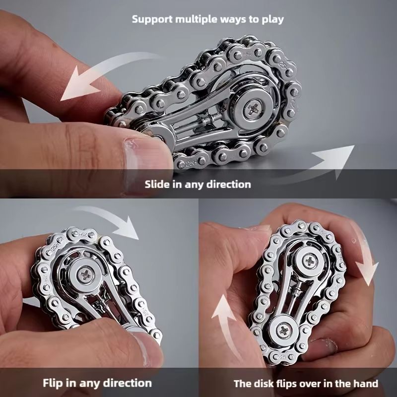 ChainDrive Mechanical Flywheel Metal Fidget Spinner for Anxiety Relief