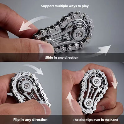 ChainDrive Mechanical Flywheel Metal Fidget Spinner for Anxiety Relief