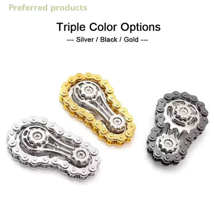 ChainDrive Mechanical Flywheel Metal Fidget Spinner for Anxiety Relief