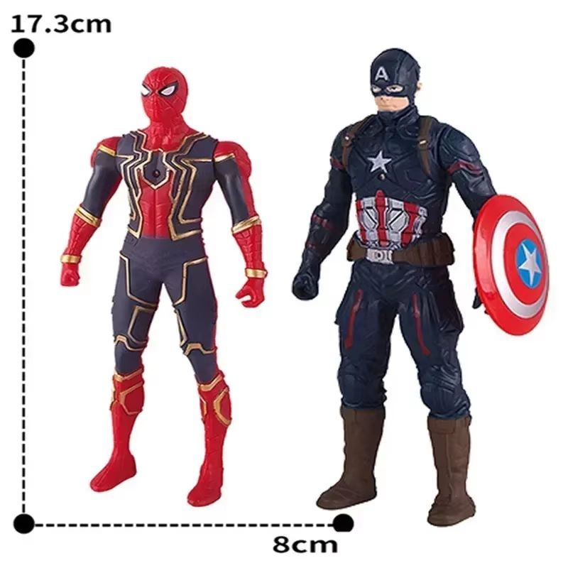 Marvel Glow Heroes Action Figure Set Spider Man, Hulk & Iron Man Mini Toys for Kids