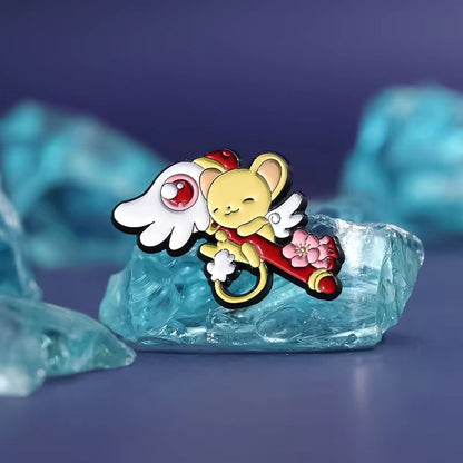 MINISO Magical Girl Enamel Pins Cute Bunny and Bear Lapel Brooch Gift Set