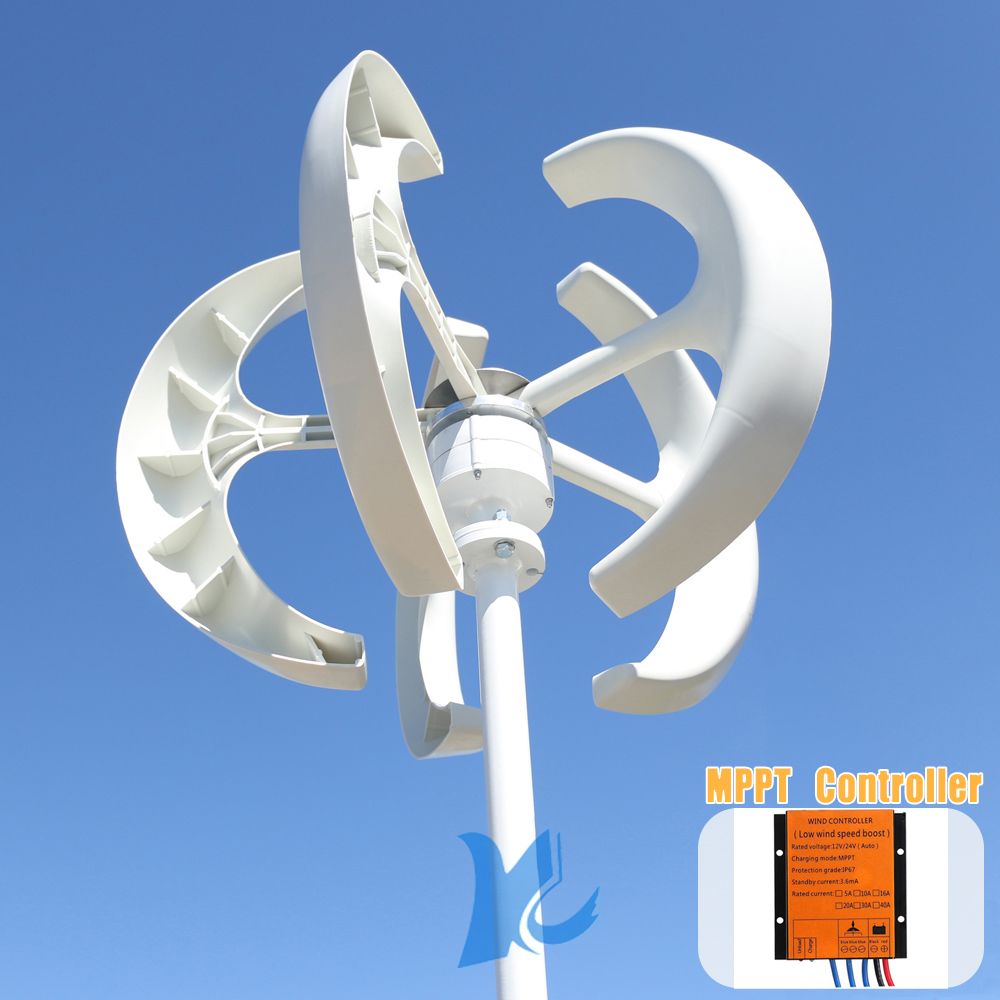 Vertical Wind Turbine Generator with MPPT Controller for Home and Farm Energy
