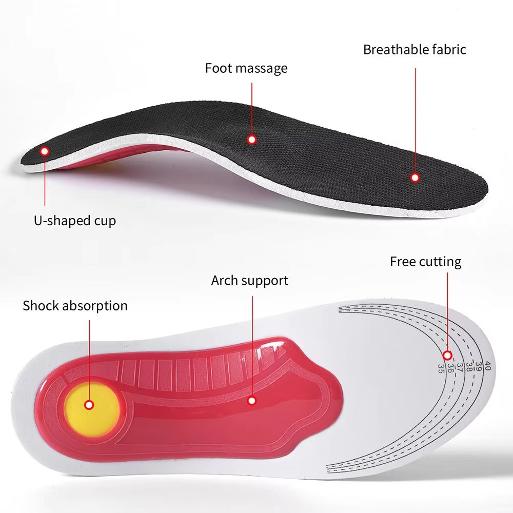 Orthopedic Insoles for Men, Plantar Fasciitis Pain Relief, High Arch Support