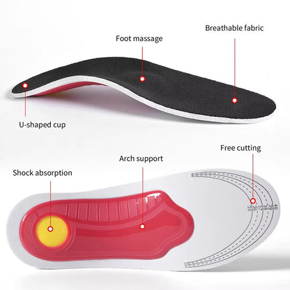 Orthopedic Insoles for Men, Plantar Fasciitis Pain Relief, High Arch Support