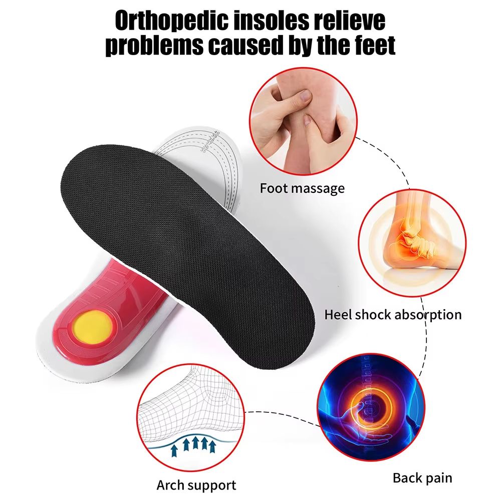 Orthopedic Insoles for Men, Plantar Fasciitis Pain Relief, High Arch Support