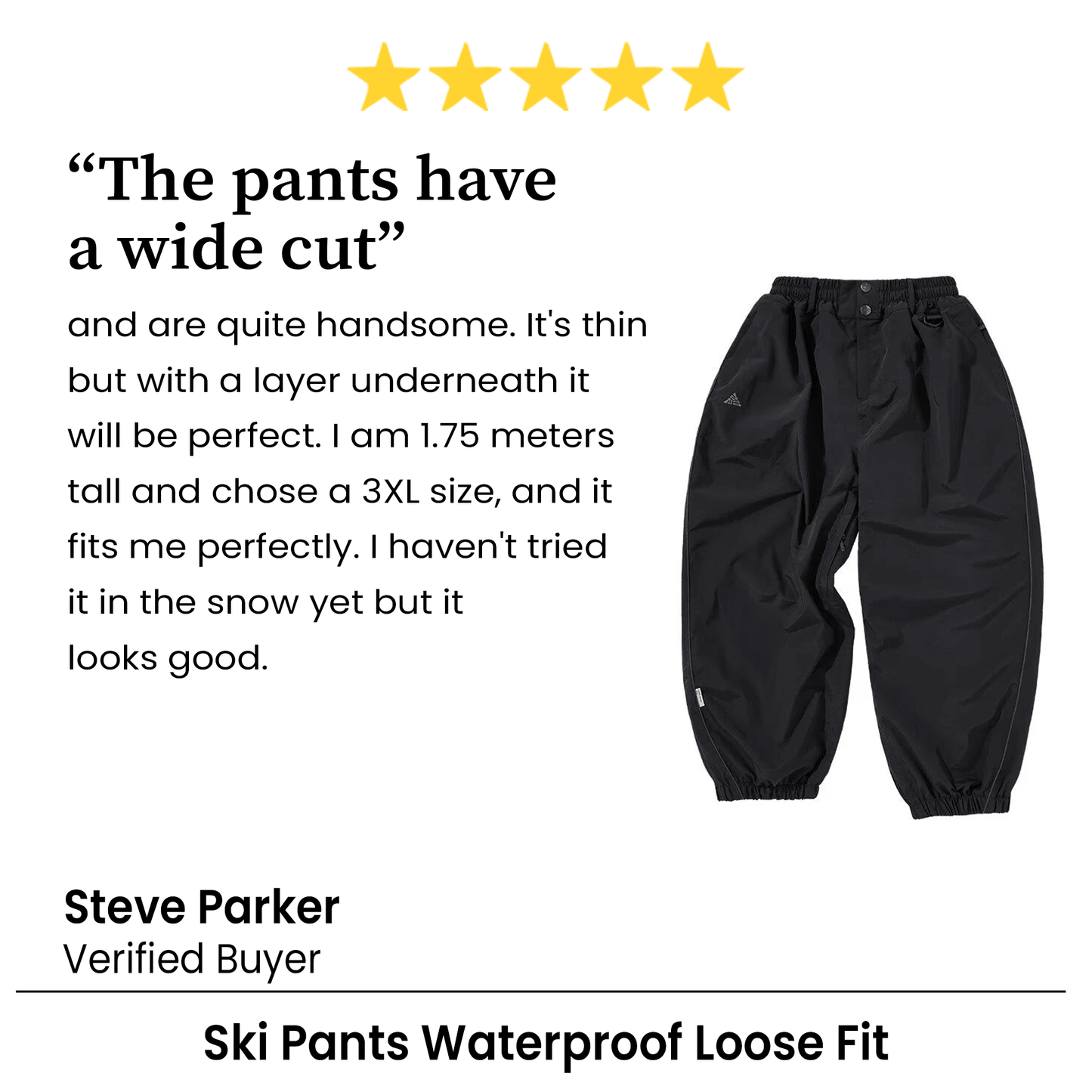 Ski Pants Waterproof Loose Fit for Men Women, Wear Resistant Ski Pants Professional Double Board Single Board