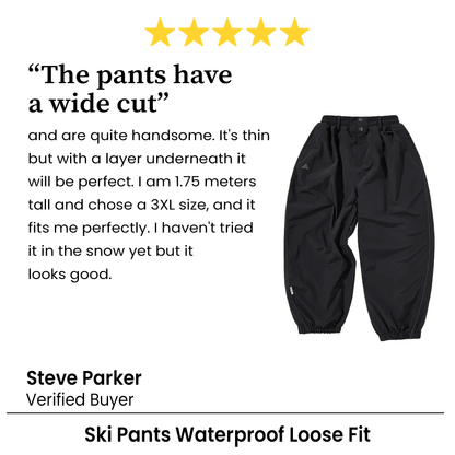 Ski Pants Waterproof Loose Fit for Men Women, Wear Resistant Ski Pants Professional Double Board Single Board