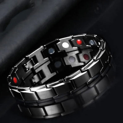 Men Magnetic Stainless Steel Bracelet for Casual Wear and Wellness Support
