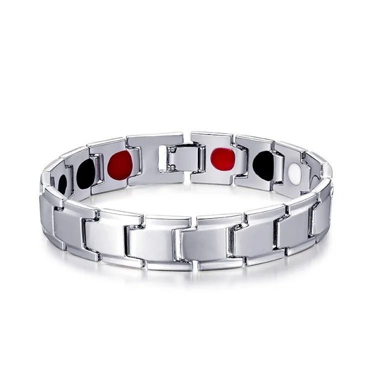 Men Magnetic Stainless Steel Bracelet for Casual Wear and Wellness Support