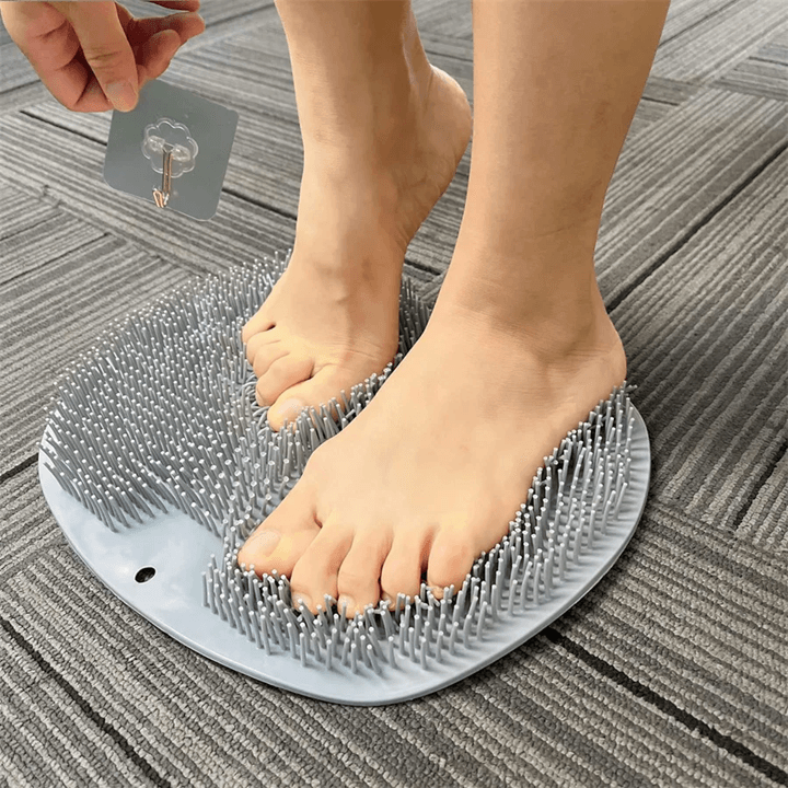 Shower Foot Scrubber and Back Washer Mat with Suction Cups