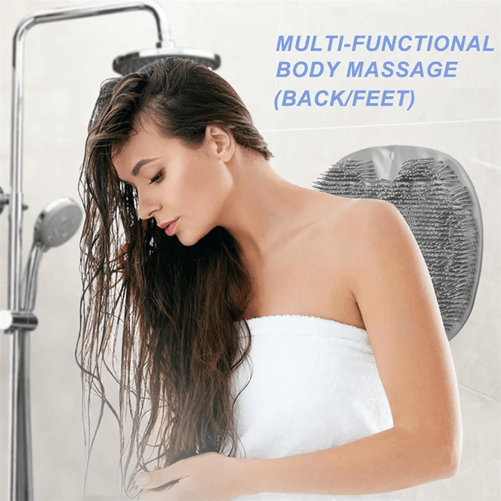 Shower Foot Scrubber and Back Washer Mat with Suction Cups