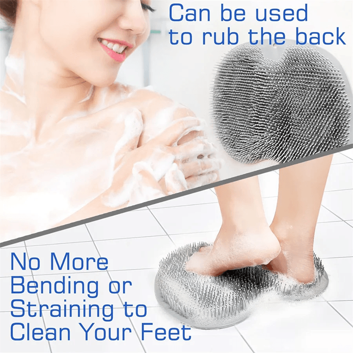 Shower Foot Scrubber and Back Washer Mat with Suction Cups