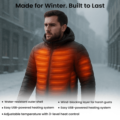 Heated Jacket for Men with 21 Heating Zones USB Winter Coat