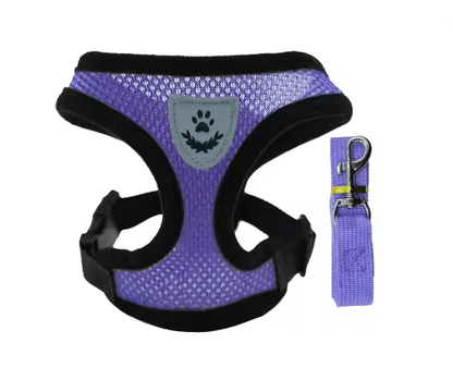 Adjustable Mesh Cat and Small Dog Harness with Leash