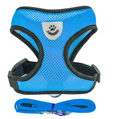 Adjustable Mesh Cat and Small Dog Harness with Leash