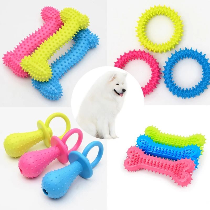 Soft Rubber Bone Chew Toy for Small Dogs