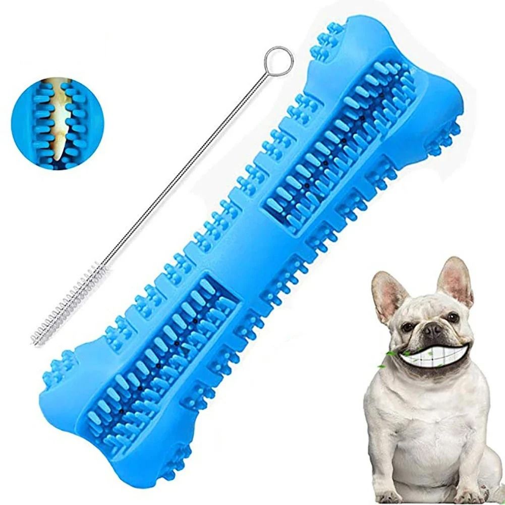 Soft Rubber Dog Toothbrush Chew Stick for Small and Medium Dogs