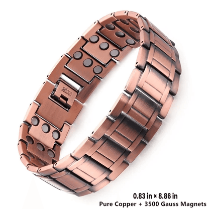 Pure Copper Magnetic Bracelet for Men with Adjustable Sizing Tool