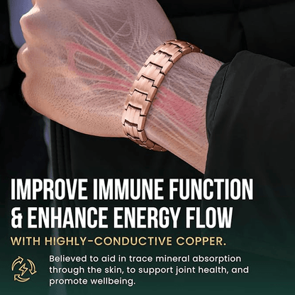 Pure Copper Magnetic Bracelet for Men with Adjustable Sizing Tool