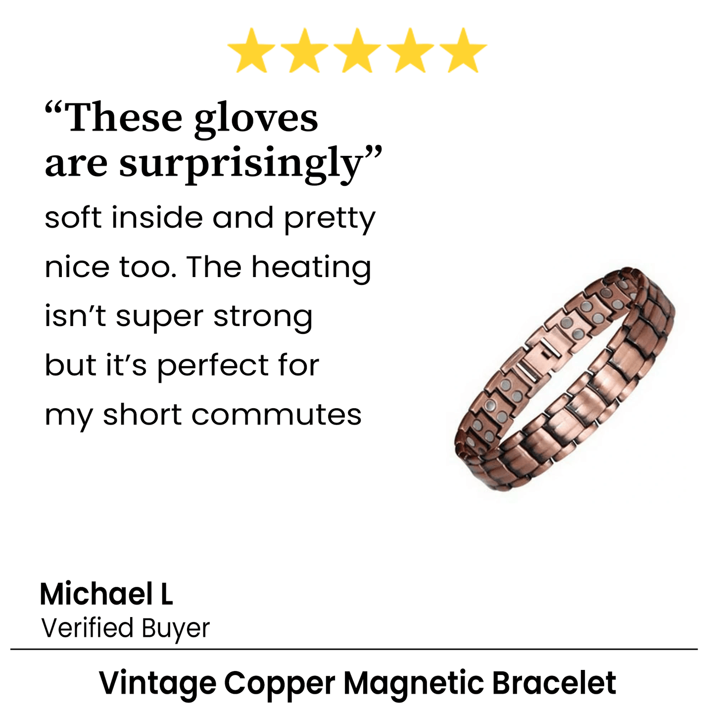 Pure Copper Magnetic Bracelet for Men with Adjustable Sizing Tool
