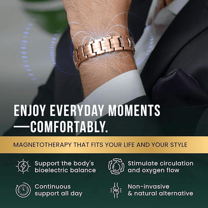 Pure Copper Magnetic Bracelet for Men with Adjustable Sizing Tool