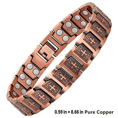 Pure Copper Magnetic Bracelet for Men with Adjustable Sizing Tool