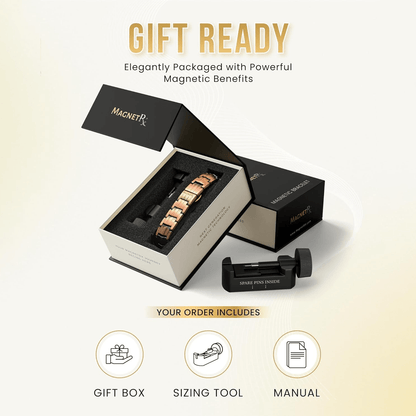 Pure Copper Magnetic Bracelet for Men with Adjustable Sizing Tool