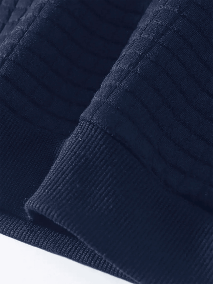 Autumn Mens Crew Neck Pullover, Solid Color Knitted Streetwear, Jacquard Check Sweatshirt Long Sleeve Warm Slim Sweaters