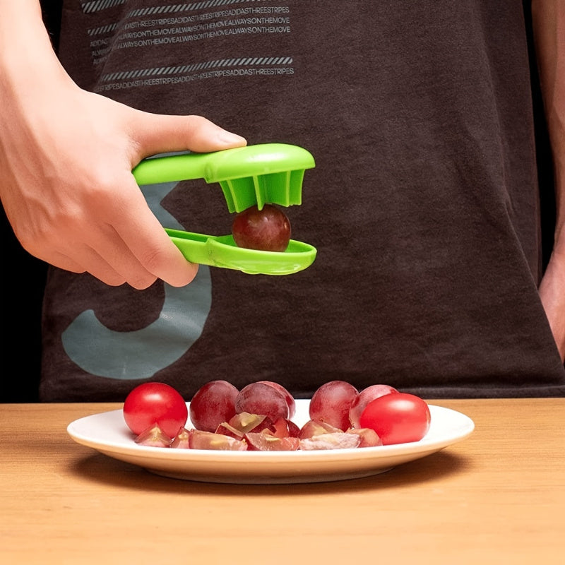 Safe Easy Manual Fruit Slicer, Multifunctional Grape Cutter, Kid-Friendly Kitchen Prep Tool