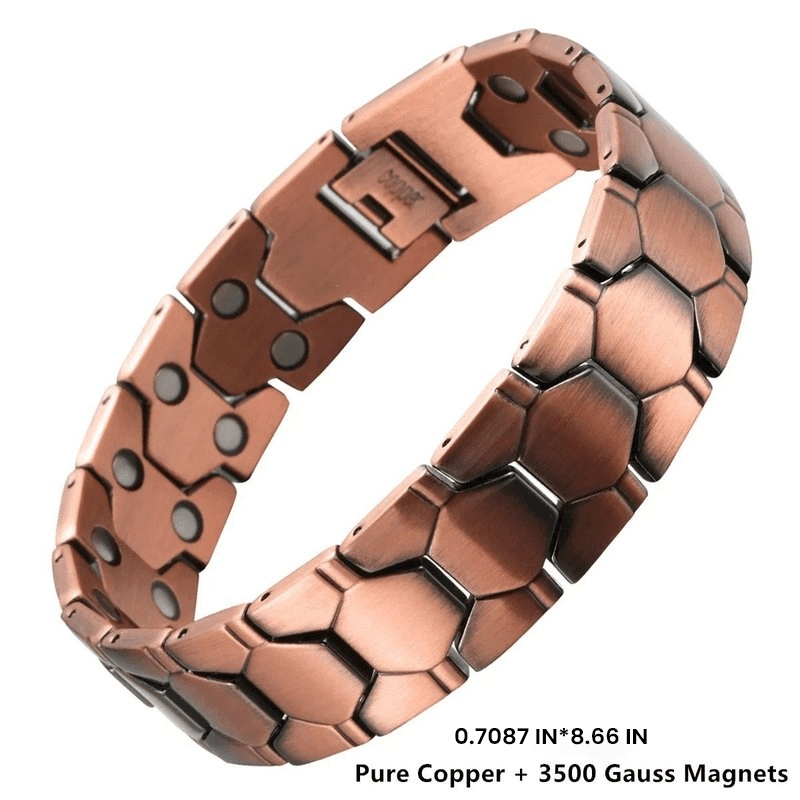 Pure Copper Magnetic Bracelet for Men with Adjustable Sizing Tool