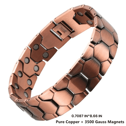 Pure Copper Magnetic Bracelet for Men with Adjustable Sizing Tool