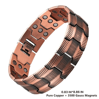 Pure Copper Magnetic Bracelet for Men with Adjustable Sizing Tool