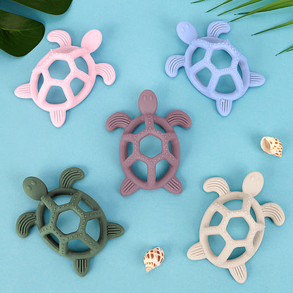 Cartoon Baby Silicone Teether, Food Grade Silicone Turtle, DIY Rodent Teeth Toy for Babies