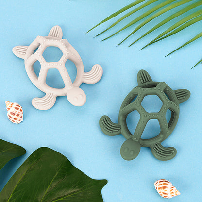 Cartoon Baby Silicone Teether, Food Grade Silicone Turtle, DIY Rodent Teeth Toy for Babies