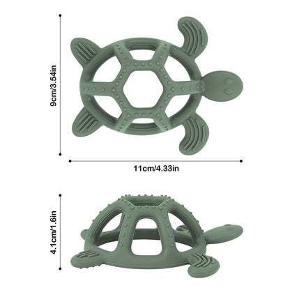 Cartoon Baby Silicone Teether, Food Grade Silicone Turtle, DIY Rodent Teeth Toy for Babies