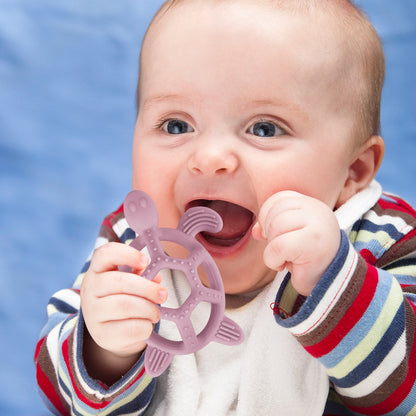 Cartoon Baby Silicone Teether, Food Grade Silicone Turtle, DIY Rodent Teeth Toy for Babies