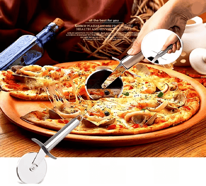 Stainless Steel Kitchen Pizza Cutter Wheel and Server