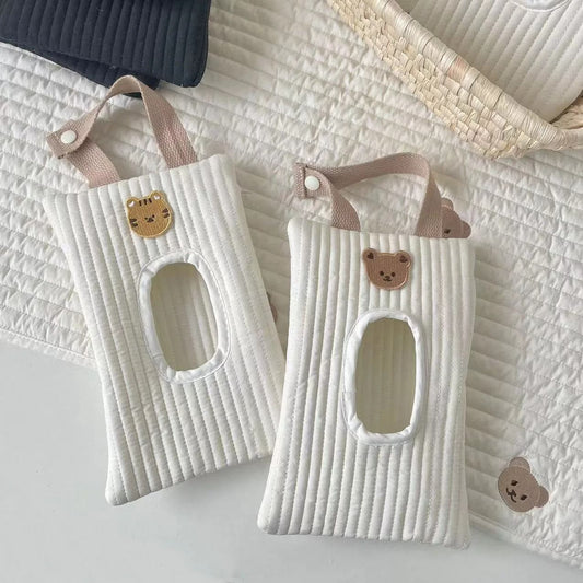 Cartoon Animal Flip Cover Hanging Tissue Box Bag