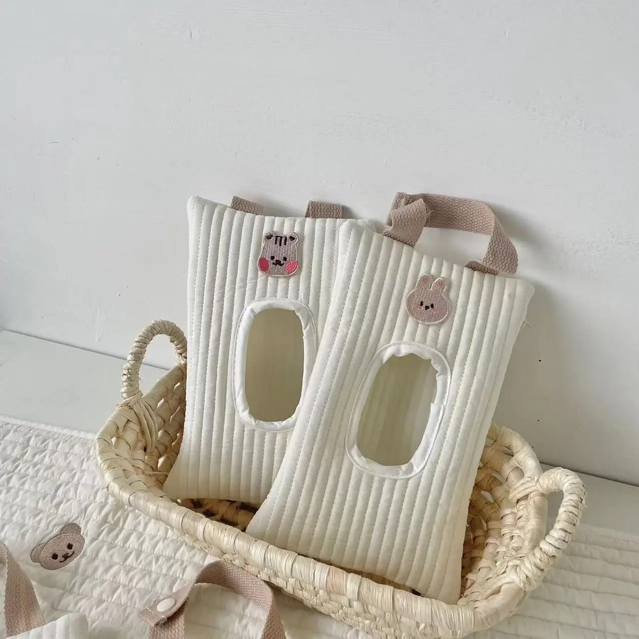 Cartoon Animal Flip Cover Hanging Tissue Box Bag
