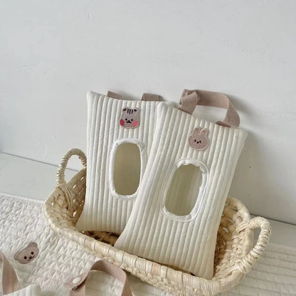 Cartoon Animal Flip Cover Hanging Tissue Box Bag