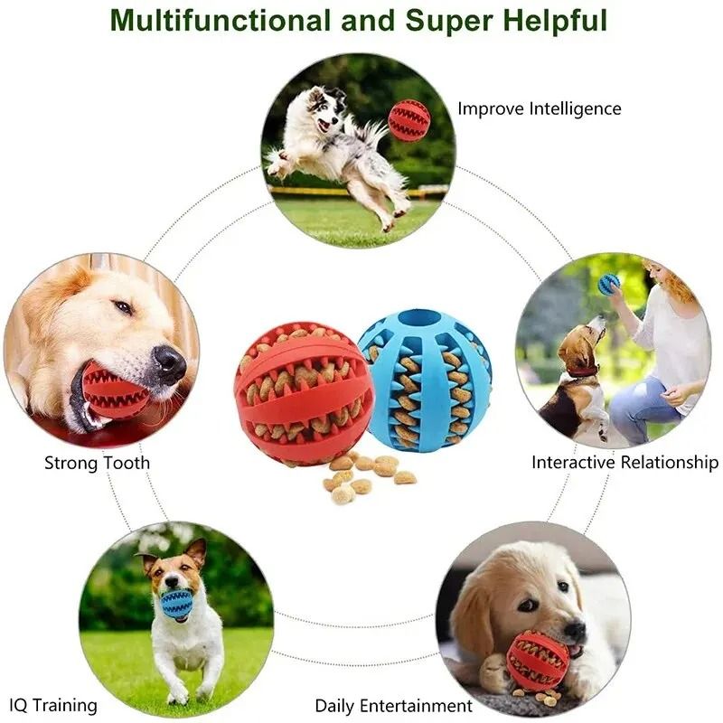 Dog Pet Food Treat Feeder Chew Tooth Cleaning Ball