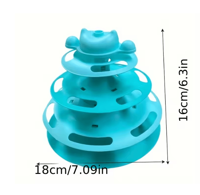 Interactive Cat Turntable Toy with Feather and Ball