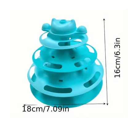 Interactive Cat Turntable Toy with Feather and Ball
