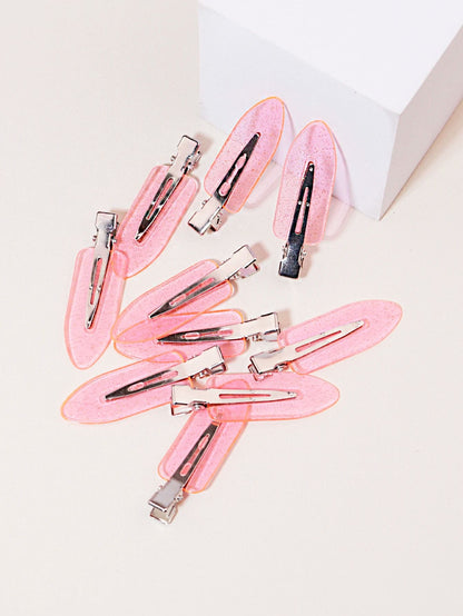Transparent Seamless Hair Clips for Makeup and Styling 10 Pack
