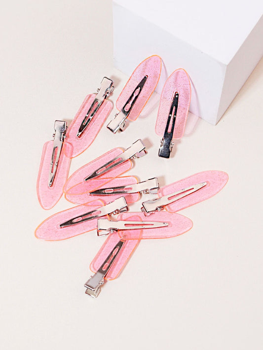 Transparent Seamless Hair Clips for Makeup and Styling 10 Pack