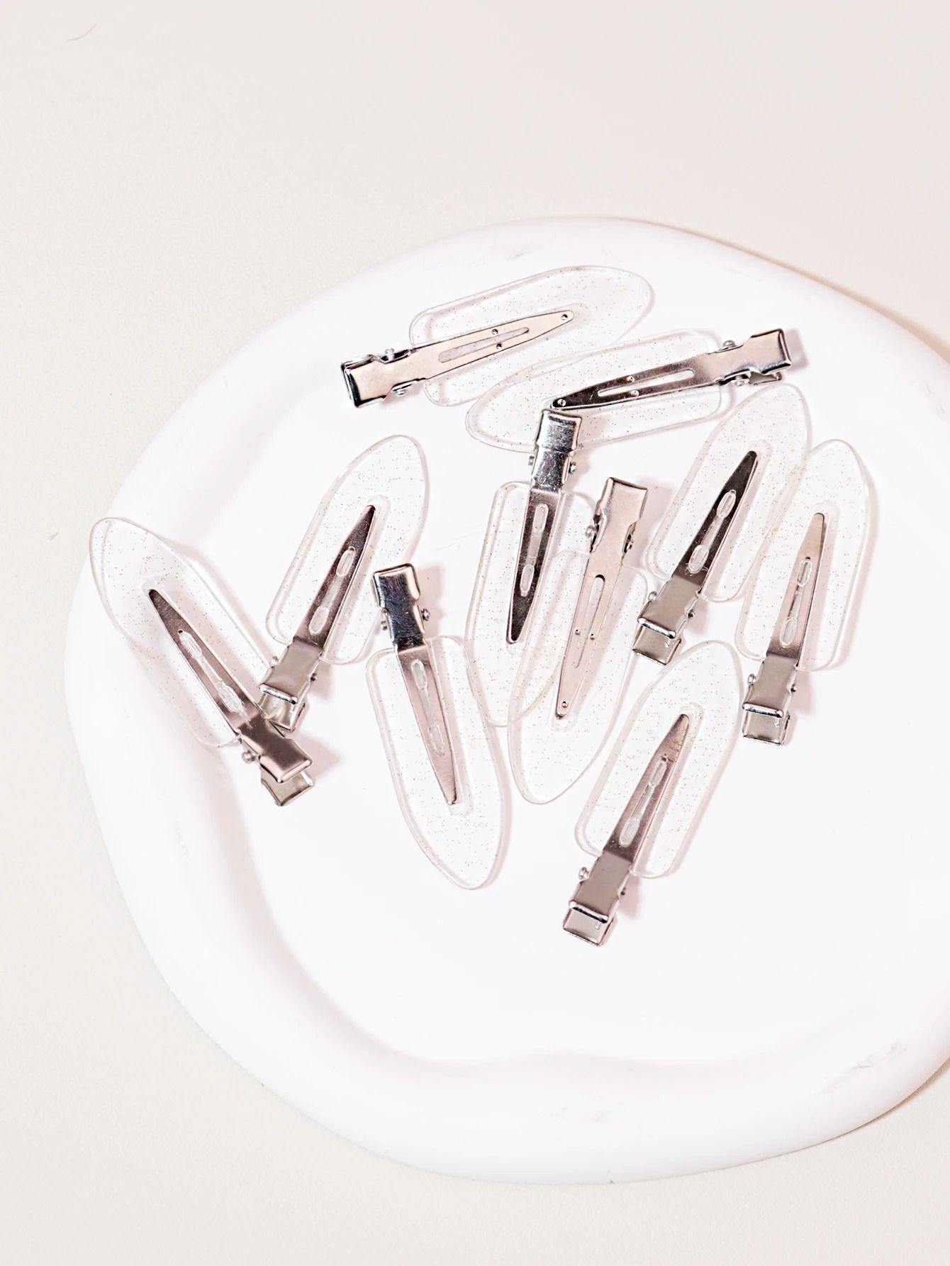 Transparent Seamless Hair Clips for Makeup and Styling 10 Pack