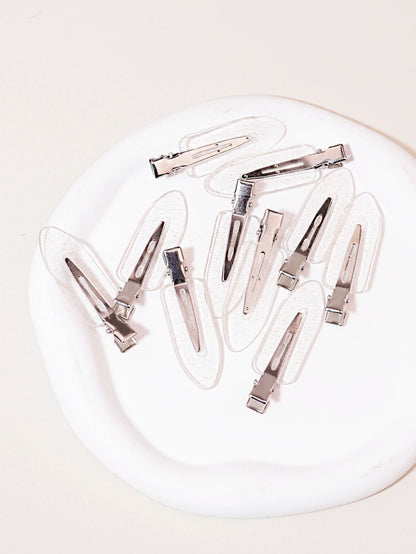 Transparent Seamless Hair Clips for Makeup and Styling 10 Pack