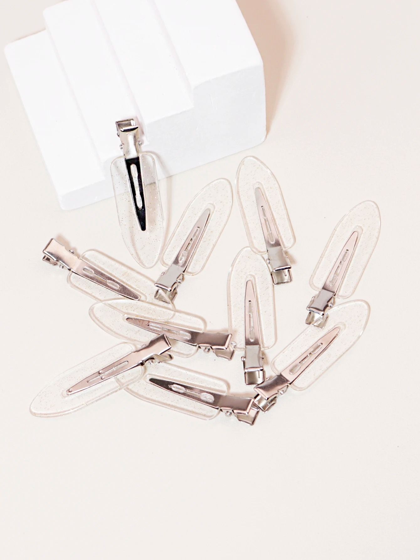 Transparent Seamless Hair Clips for Makeup and Styling 10 Pack