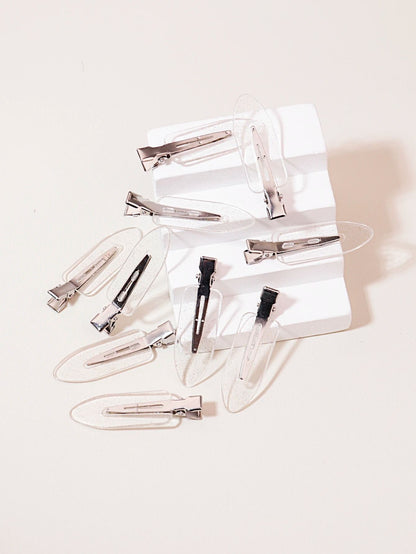 Transparent Seamless Hair Clips for Makeup and Styling 10 Pack