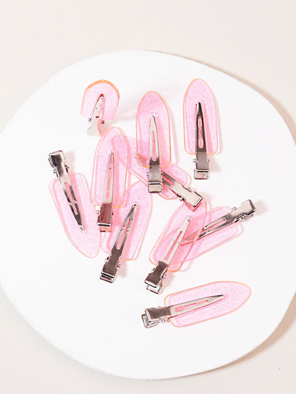 Transparent Seamless Hair Clips for Makeup and Styling 10 Pack